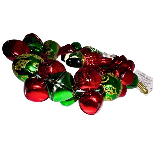 Jingle Bell Christmas Wreath with Snowman Ornament – Red & Green Metal Bells - Picture 5 of 10